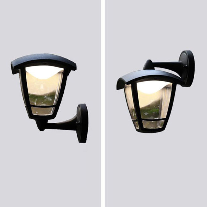 Black Finish Single Industrial Wall Mounted Sconce Glass Unique Wall Light