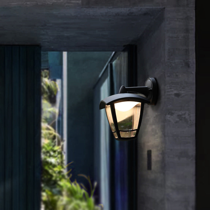 Black Finish Single Industrial Wall Mounted Sconce Glass Unique Wall Light