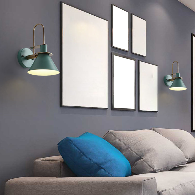 Metal Cone Shape Sconce Light Modern-Style 1 Light Wall Light Fixture