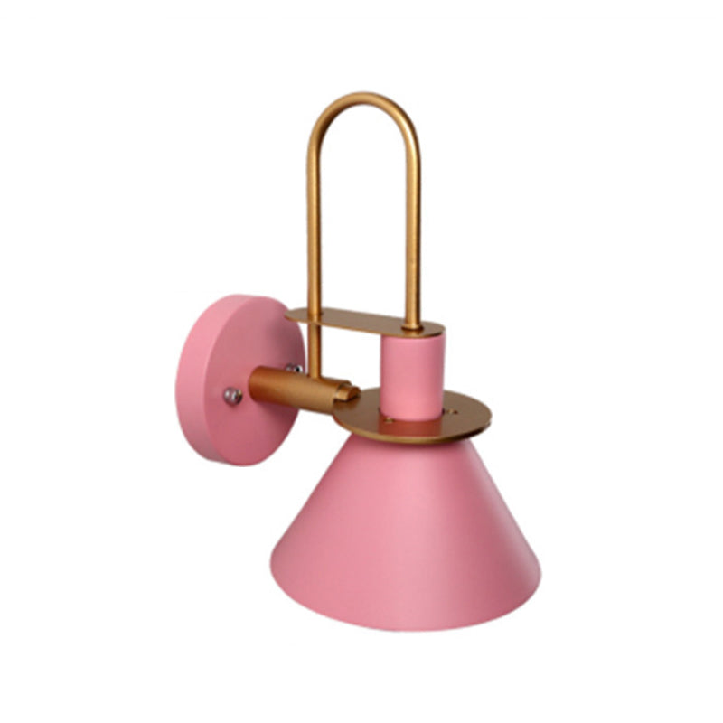 Metal Cone Shape Sconce Light Modern-Style 1 Light Wall Light Fixture