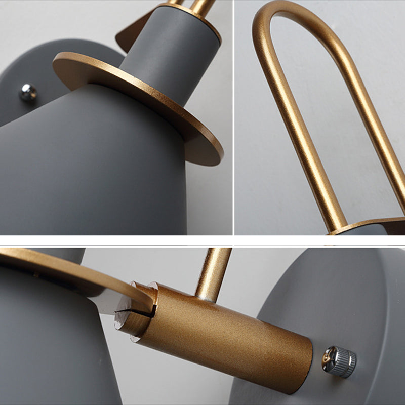 Metal Cone Shape Sconce Light Modern-Style 1 Light Wall Light Fixture