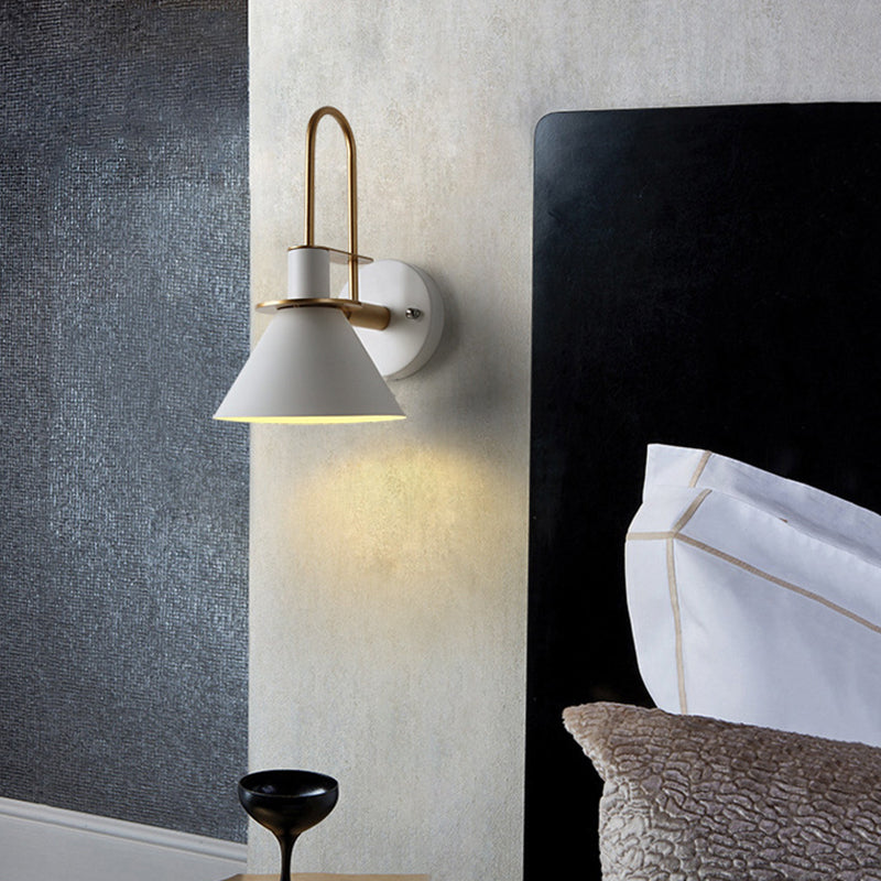 Metal Cone Shape Sconce Light Modern-Style 1 Light Wall Light Fixture