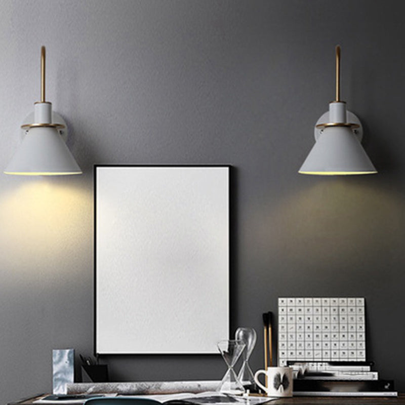 Metal Cone Shape Sconce Light Modern-Style 1 Light Wall Light Fixture