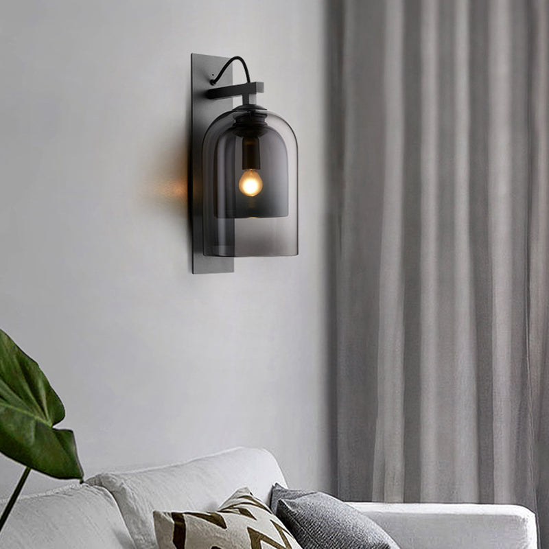 Glass Geometric Shape Sconce Light Modern-Style 1-Light Wall Light Fixtures