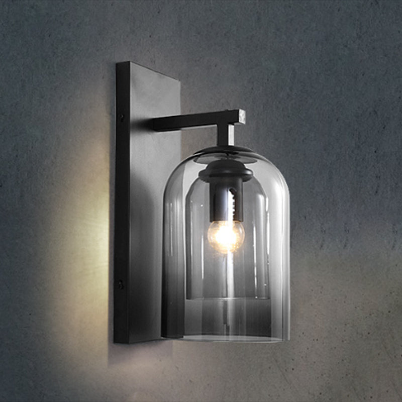 Glass Geometric Shape Sconce Light Modern-Style 1-Light Wall Light Fixtures