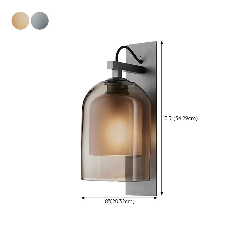 Glass Geometric Shape Sconce Light Modern-Style 1-Light Wall Light Fixtures
