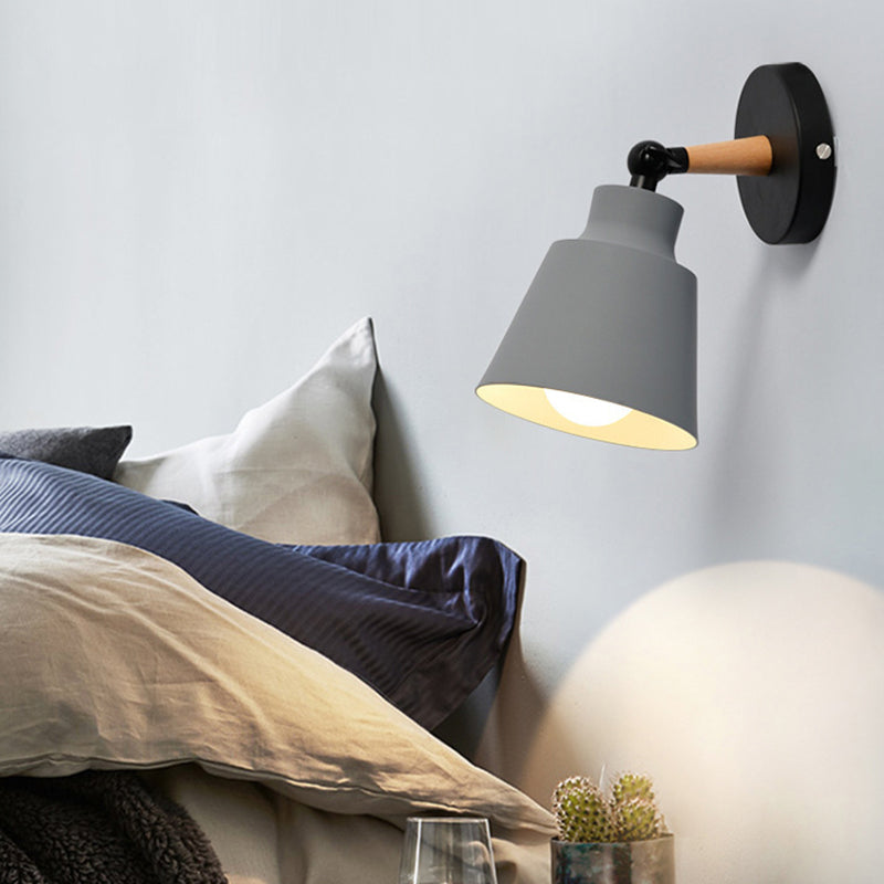 Geometric Shape Wood Wall Light Fixture Modern Style Wall Lamp for Dining Room