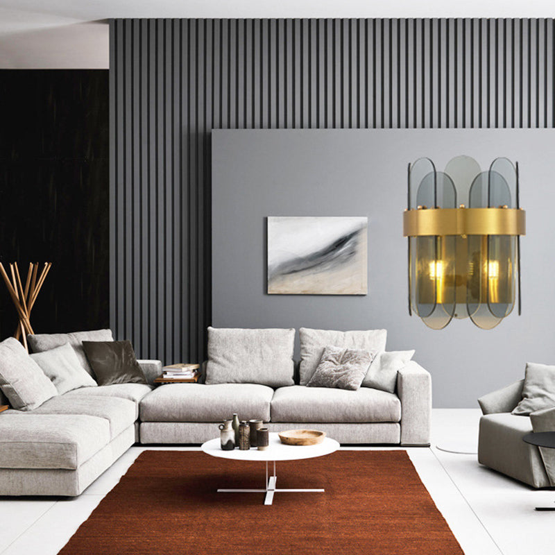 Glass Unique Shape Sconce Light Modern-Style 2 Lights Wall Light Fixtures