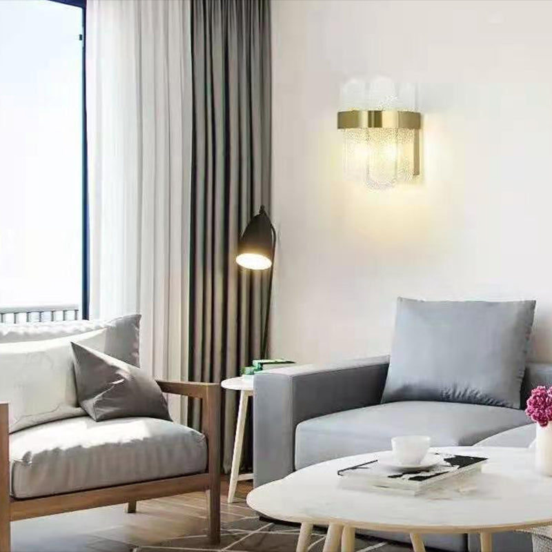 Glass Unique Shape Sconce Light Modern-Style 2 Lights Wall Light Fixtures