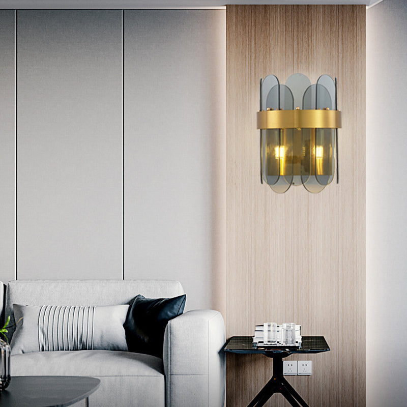 Glass Unique Shape Sconce Light Modern-Style 2 Lights Wall Light Fixtures
