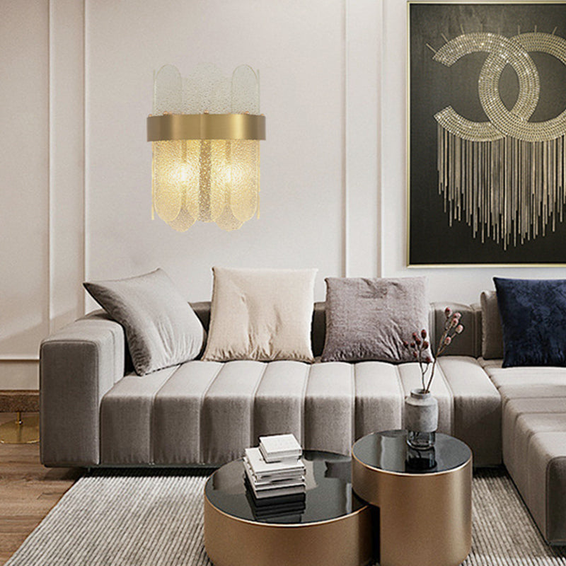 Glass Unique Shape Sconce Light Modern-Style 2 Lights Wall Light Fixtures