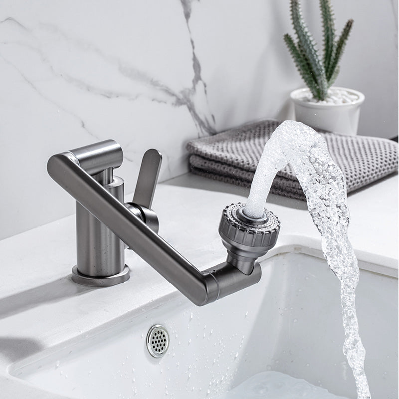 Contemporary Centerset Faucet Lever Handles Low Arc Stainless Steel Faucet