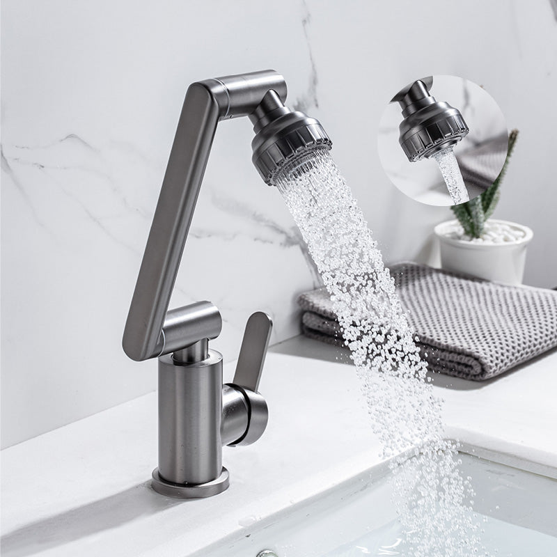 Contemporary Centerset Faucet Lever Handles Low Arc Stainless Steel Faucet