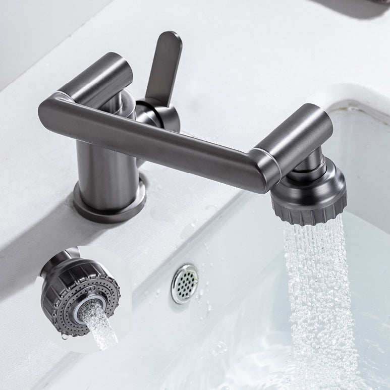 Contemporary Centerset Faucet Lever Handles Low Arc Stainless Steel Faucet