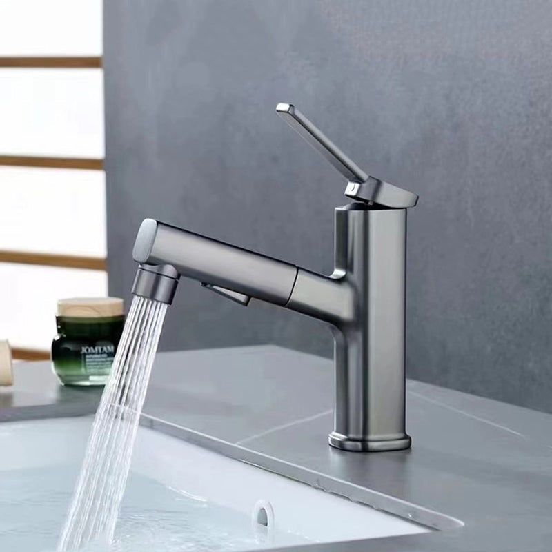 Modern Sink Faucet Pure Color Low Arc Metal Bathroom Sink Faucet