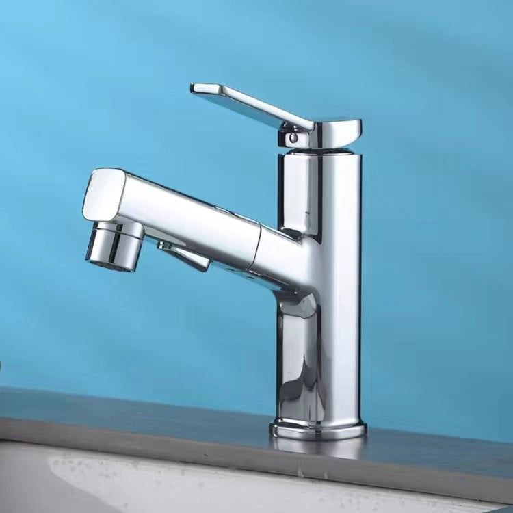 Modern Sink Faucet Pure Color Low Arc Metal Bathroom Sink Faucet