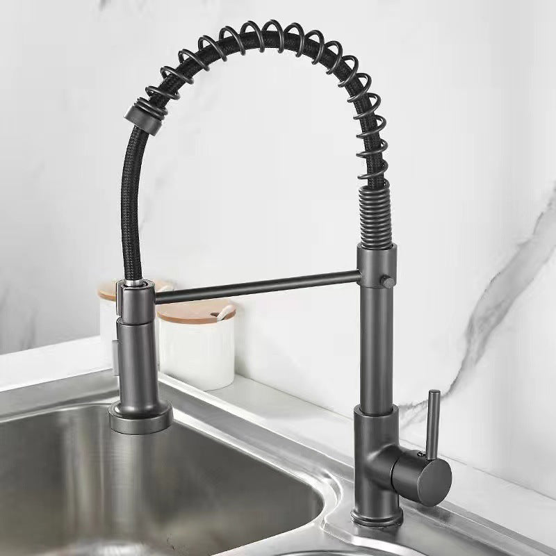 Modern Farmhouse One Handle Spring Spout Kitchen Faucet High Arch Water Filler