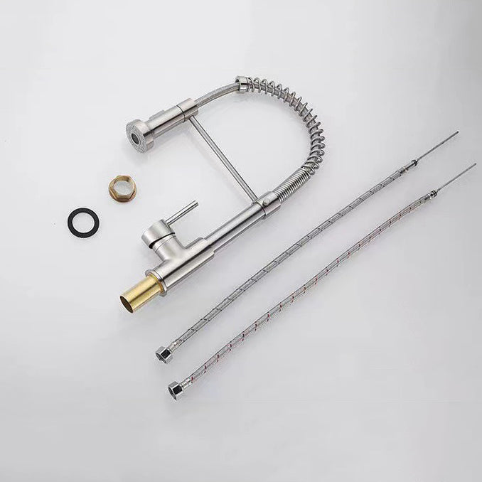 Modern Farmhouse One Handle Spring Spout Kitchen Faucet High Arch Water Filler