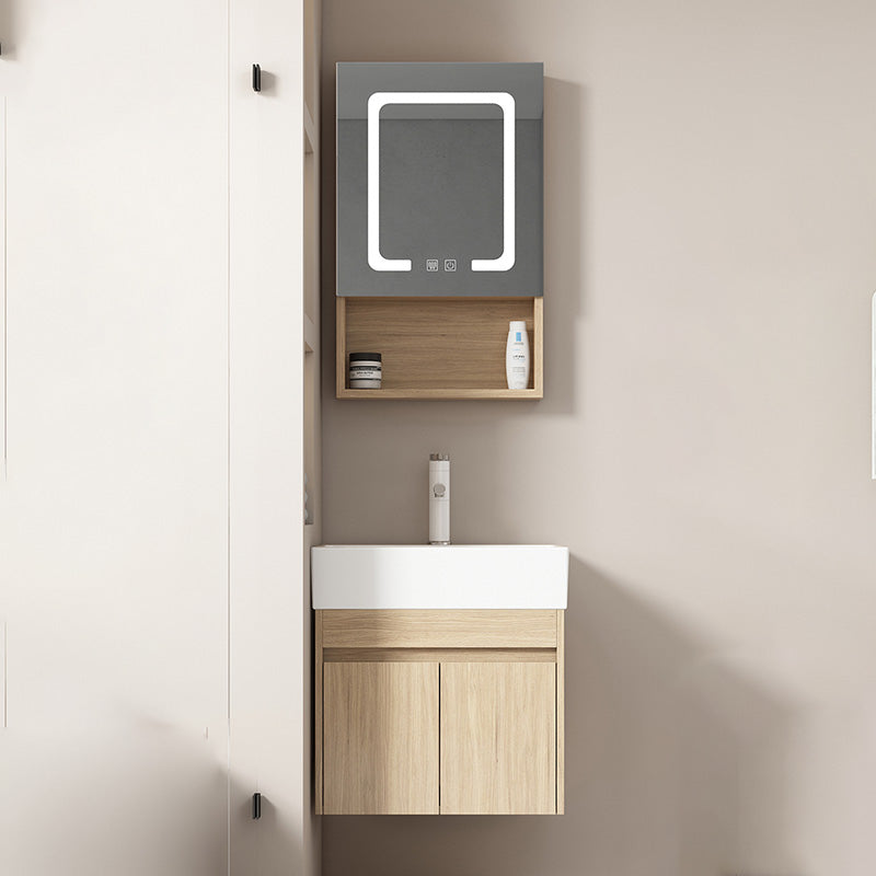 Basic Wooden Sink Vanity Wall-Mounted Vanity Cabinet with Mirror Cabinet
