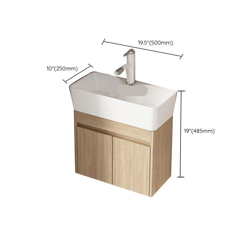 Basic Wooden Sink Vanity Wall-Mounted Vanity Cabinet with Mirror Cabinet