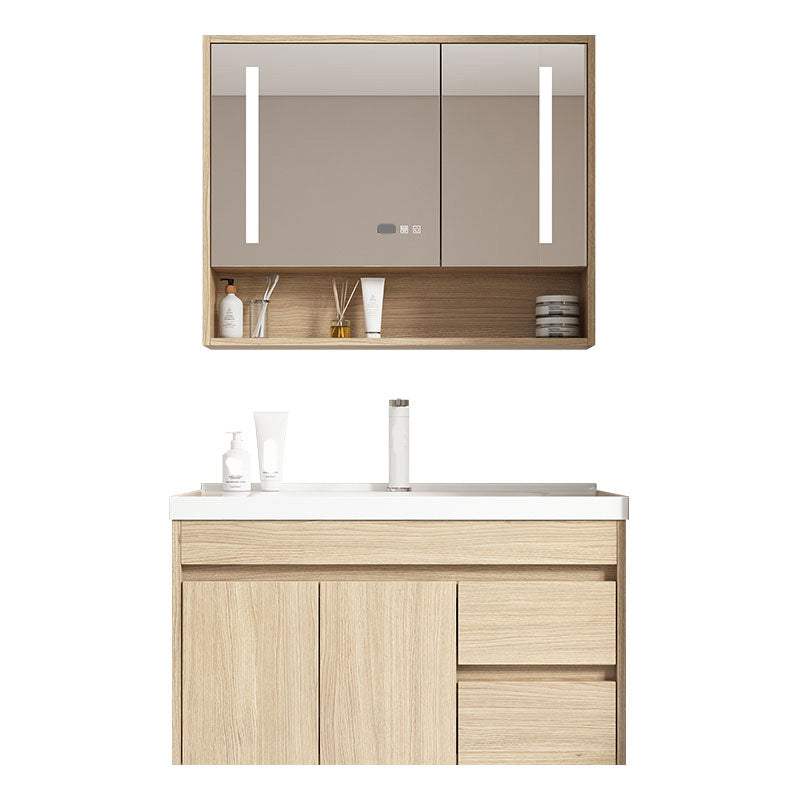 Contemporary Wood Sink Cabinet Mirror Cabinet Wall-Mounted Vanity Cabinet