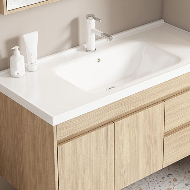 Contemporary Wood Sink Cabinet Mirror Cabinet Wall-Mounted Vanity Cabinet