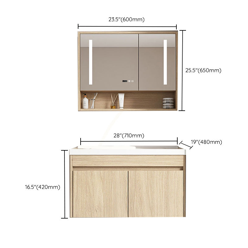 Contemporary Wood Sink Cabinet Mirror Cabinet Wall-Mounted Vanity Cabinet