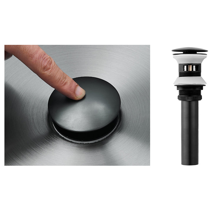 Modern Basin Sink Metal Round with Pop-Up Drain and Faucet Vessel Bathroom Sink