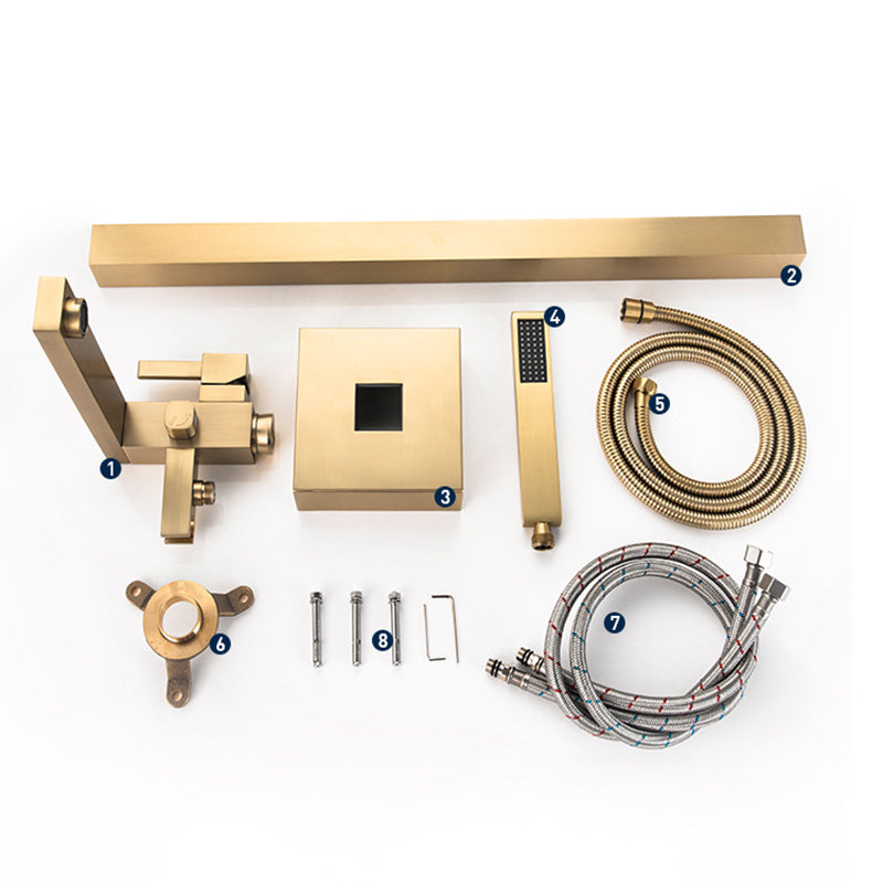 Floor Mounted Metal Freestanding Tub Filler Swivel Freestanding Tub Filler Trim in Gold