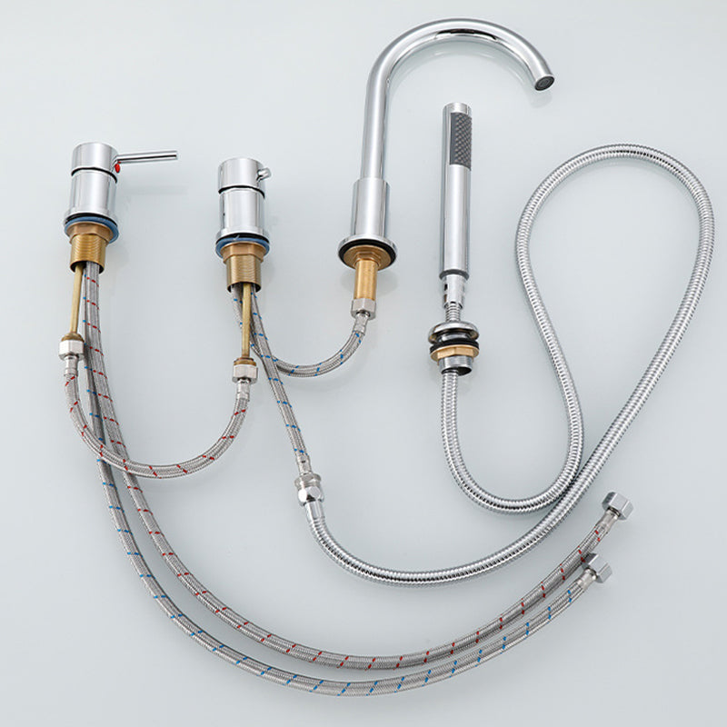 Deck Mounted Metal Roman Tub Faucet Low Arc Roman Tub Faucet Set