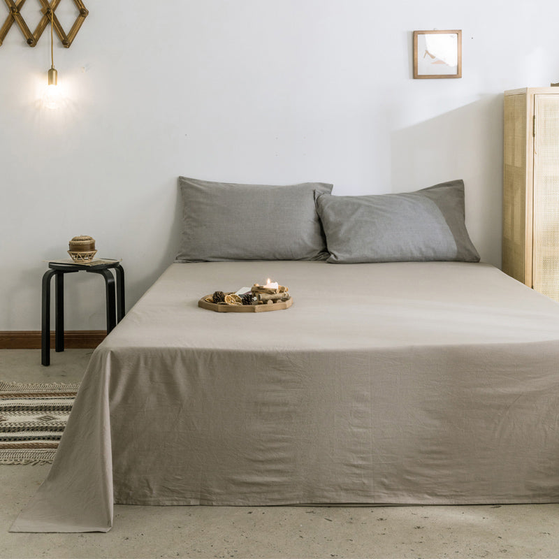 Solid Color Cotton Bed Sheet Home Bedroom Dormitory Simple Bed Sheet