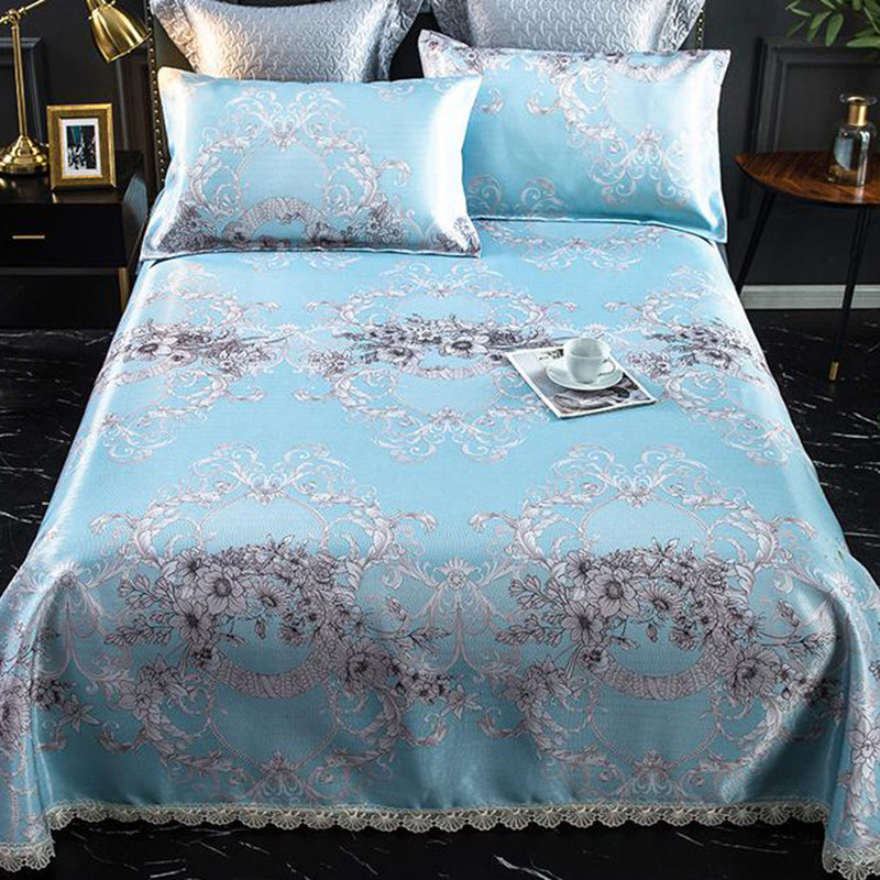 Silk Bed Sheet Three-piece Home Bedroom Dormitory Simple Bed Sheet Set
