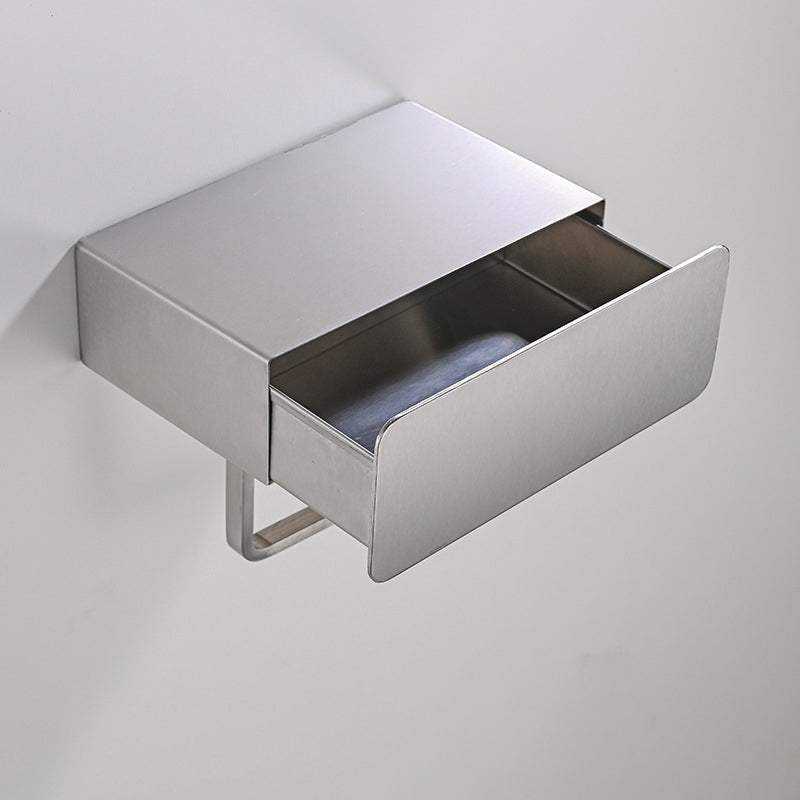 2 Piece Stainless Steel Classic Bathroom Accessory Set Black & Chrome Paper Holder