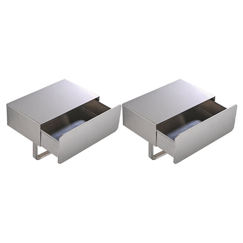 2 Piece Stainless Steel Classic Bathroom Accessory Set Black & Chrome Paper Holder