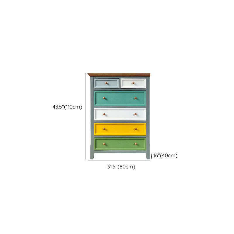 Vertical Nautical Storage Chest Bedroom Solid Wood Chest with Drawers