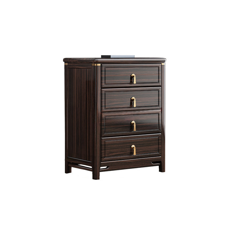 Glam Solid Wood Storage Chest Home Chest in Brown with Drawers