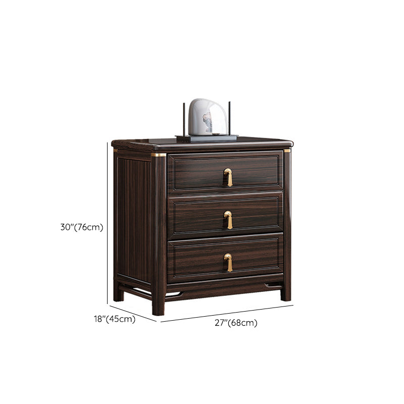 Glam Solid Wood Storage Chest Home Chest in Brown with Drawers