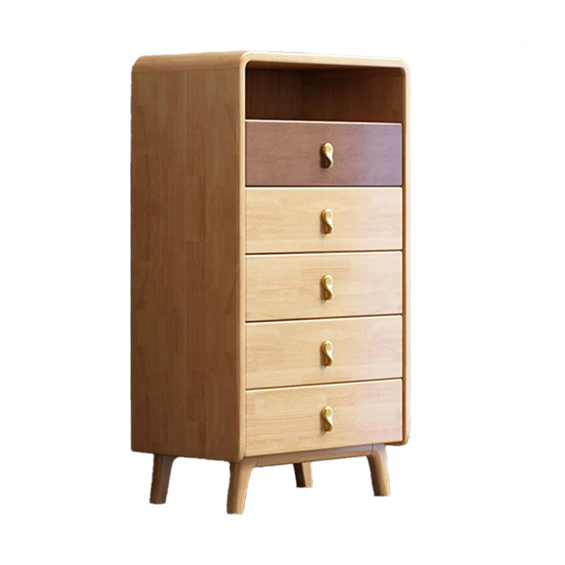 Glam Solid Wood Storage Chest Home Vertical Chest with Drawers