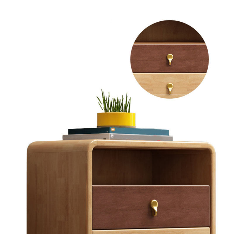 Glam Solid Wood Storage Chest Home Vertical Chest with Drawers