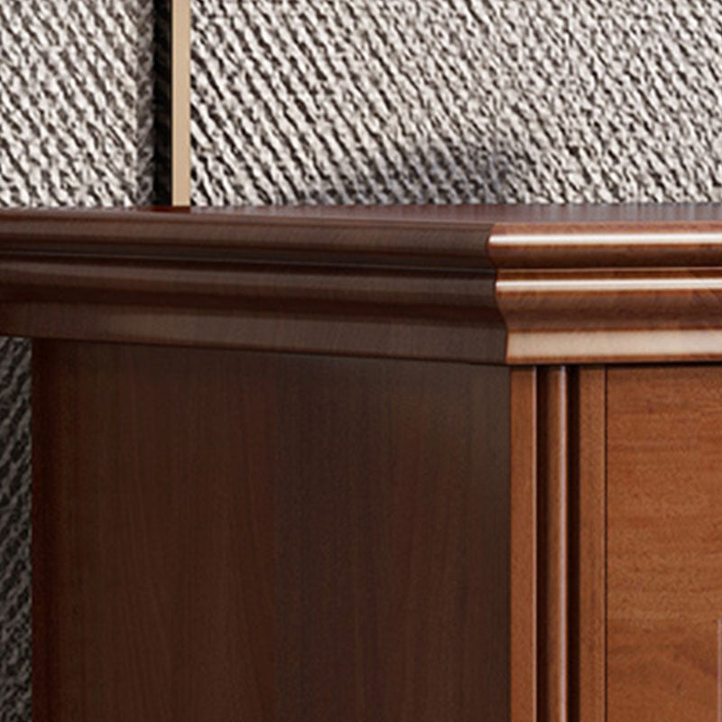 Rubber Wood Contemporary Storage Chest Bedroom Chest in Brown with Drawers