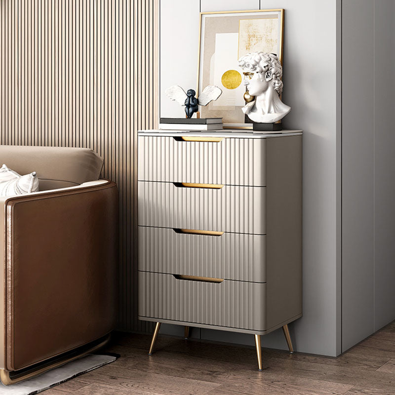 Glam Vertical Stone Storage Chest Bedroom White Chest with Drawers