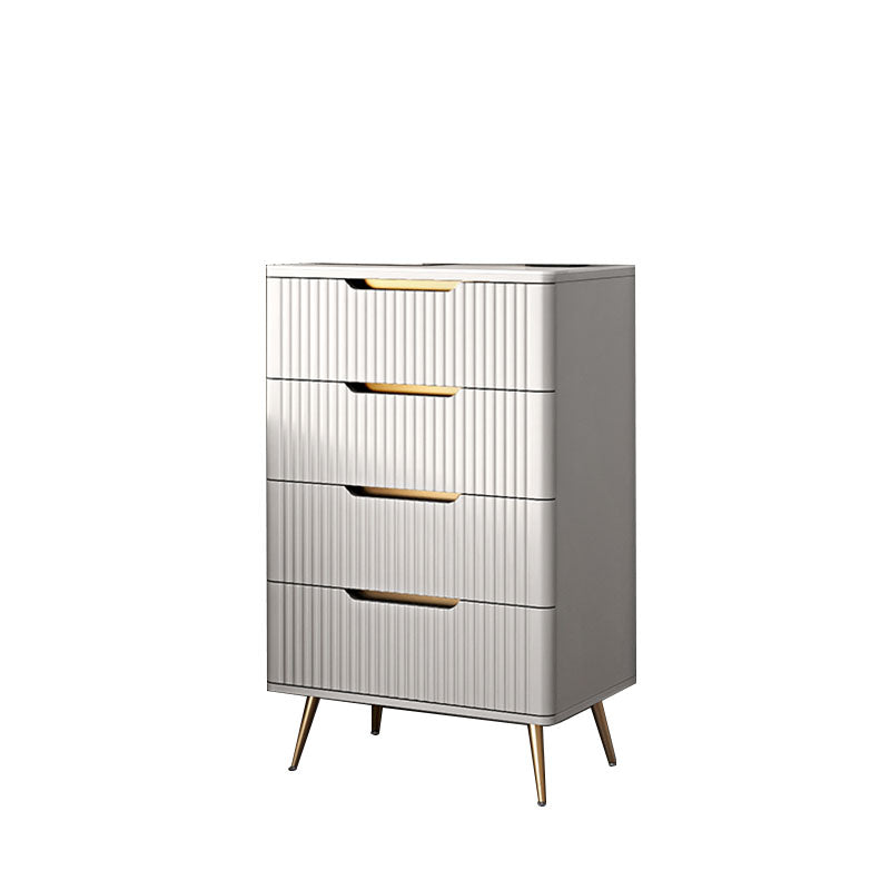 Glam Vertical Stone Storage Chest Bedroom White Chest with Drawers