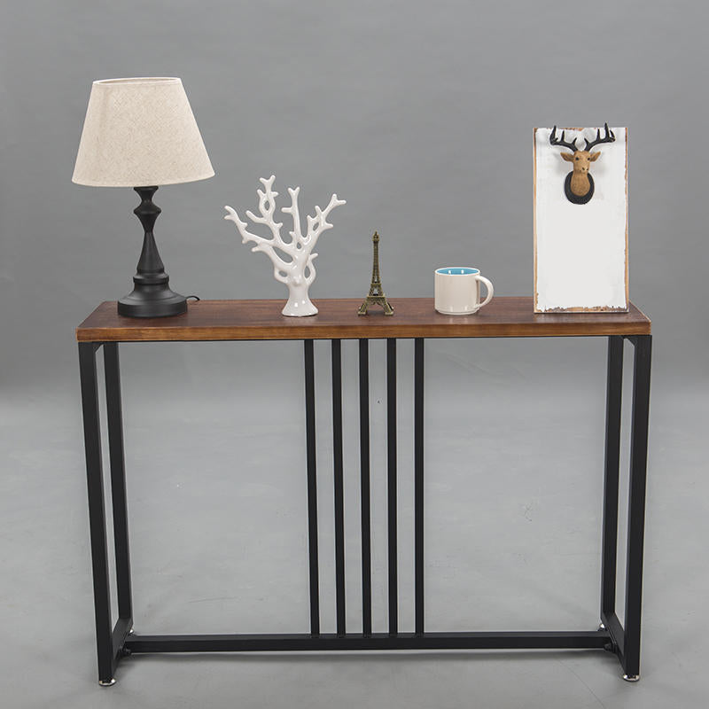 Solid Wood Rectangle Console Table 29.53-inch Tall End Table with 1 Shelf
