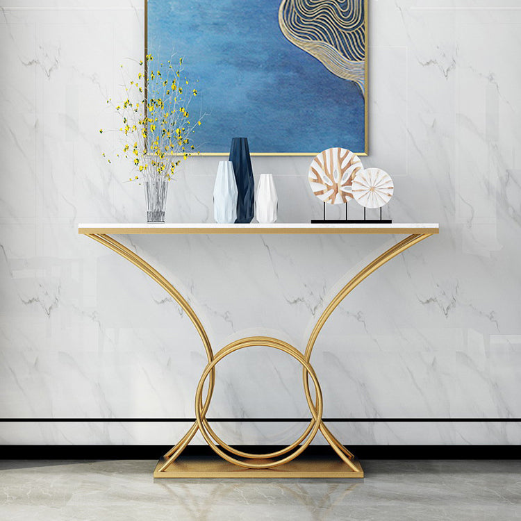 Marble Glam Console Table 31.5" Tall 1-shelf Accent Table for Hall
