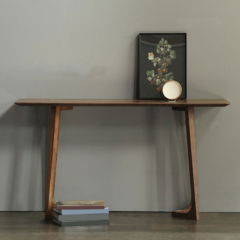 Mid-Century Modern Console Table 29.53" Tall Solid Wood End Table for Hall