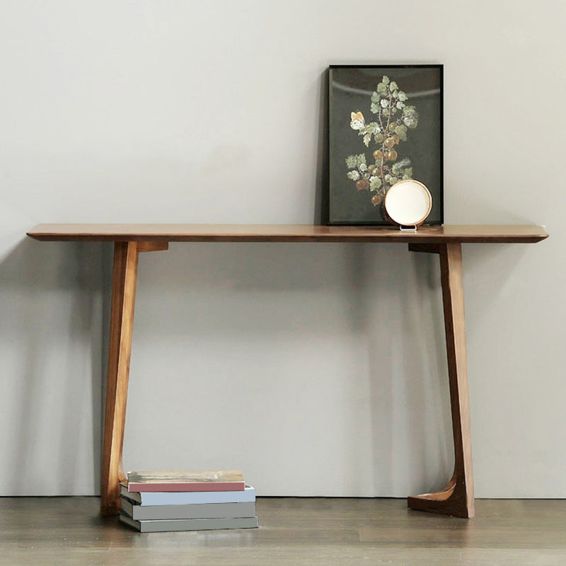 Mid-Century Modern Console Table 29.53" Tall Solid Wood End Table for Hall