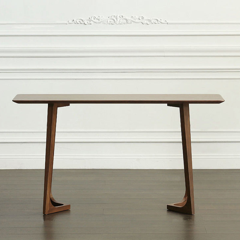 Mid-Century Modern Console Table 29.53" Tall Solid Wood End Table for Hall
