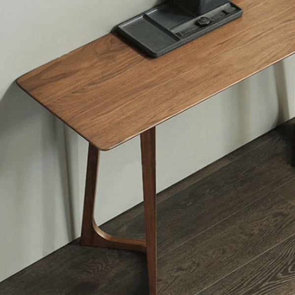 Mid-Century Modern Console Table 29.53" Tall Solid Wood End Table for Hall