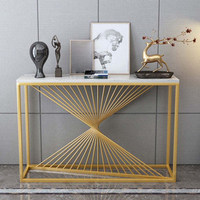 Marble Rectangle Console Table 1-shelf 31.5" Tall Accent Table
