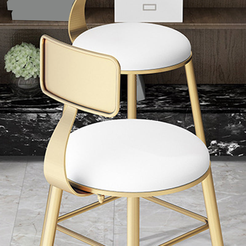 Contemporary Dining Stools Glam Metal Bar Stools with Footrest